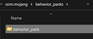 Behavior pack folder on Windows