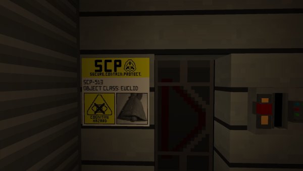 Yellow SCP sign.