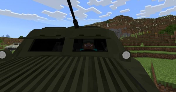 Player on BTR vehicle