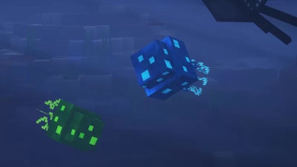 Green and Blue Glow Squids
