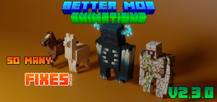 Better Mob Animations Resource Pack v2.3.0 | New Animations & Improvements + Iron Golem Bug Fix!