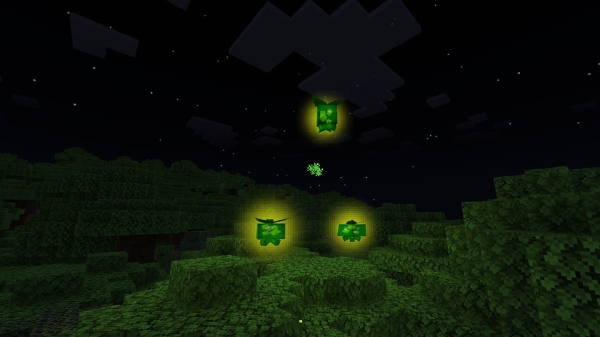 Lanterns glow at night
