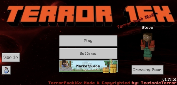 Screenshot of main menu.