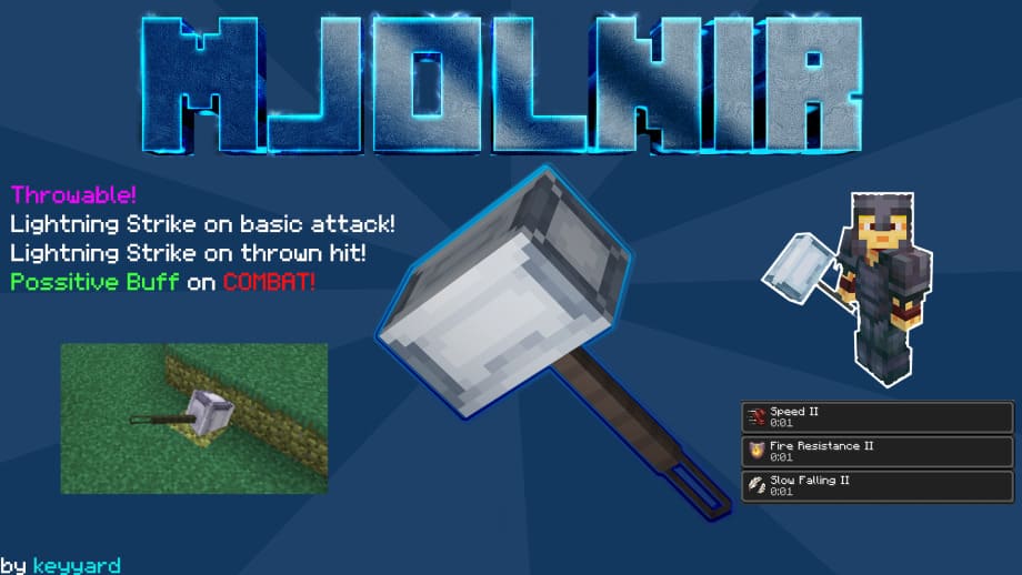 Thumbnail: Mjolnir Addon (Throwable, Lightning Strike attack & more!) | Compatible with other addons
