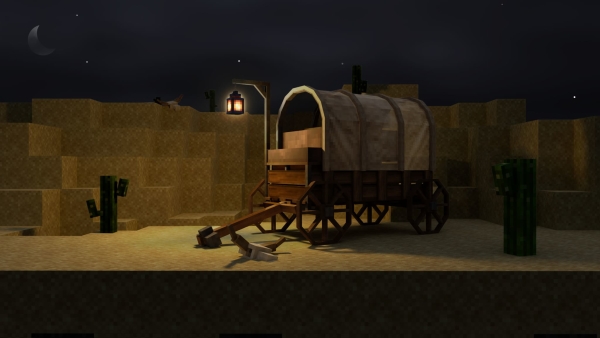 Horse Wagon at night