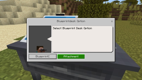 Blueprint Desk Block Menu