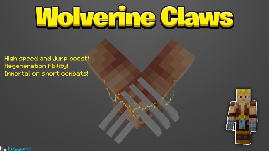 Wolverine Claws Addon (super run, jump & regeneration) | Compatible with other Addons