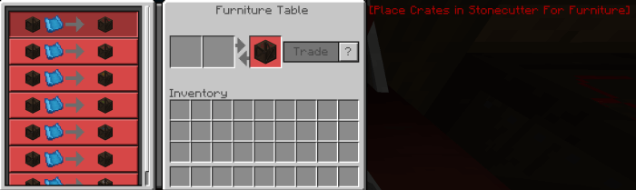 Furniture Table UI